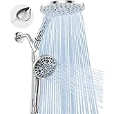 MakeFit Dual Handheld Shower Head Combo, 2-in-1 Rain Shower Heads System 8 Inch Rainfall Shower Head and 10 Modes High Pressure Hand Held Showerhead with Built-in Power Wash