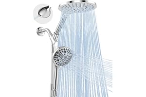 MakeFit Rain Shower Heads System, 3-Spray Dual Shower Head with Solid Brass Adjustable Bar, Rainfall Showerhead with 10 Setti