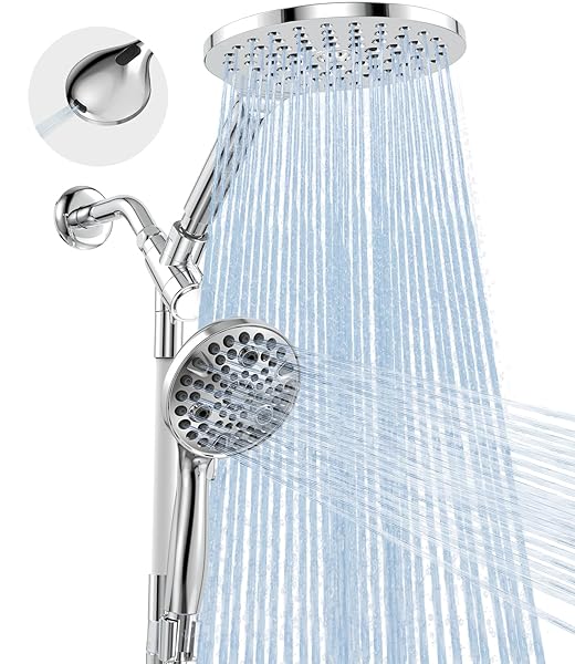 MAKEFIT DUAL HANDHELD SHOWER HEAD COMBO, 2-IN-1 RAIN...