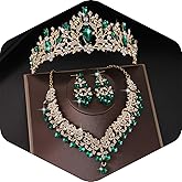 Kamirola Tiaras and Crowns for Women,Queen crown Tiaras Earrings Necklace, Crystal Bridal Jewelry Set, Costume Party Halloween Prom Pageant Jewelry for Women