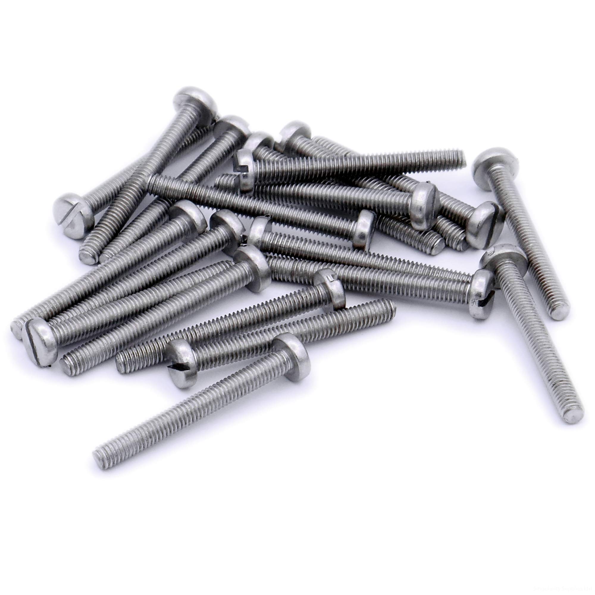 M3 (3mm x 8mm) Slot Pan Machine Screw (Bolt) - Stainless Steel (A2) (Pack of 20)