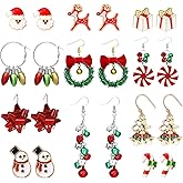 Christmas Earrings for Women Multiple Styles Tree Gingerbread Snowflake Candy Cane Dangle Stud Earrings Xmas Holiday Christmas Jewelry Gifts Stocking Stuffers
