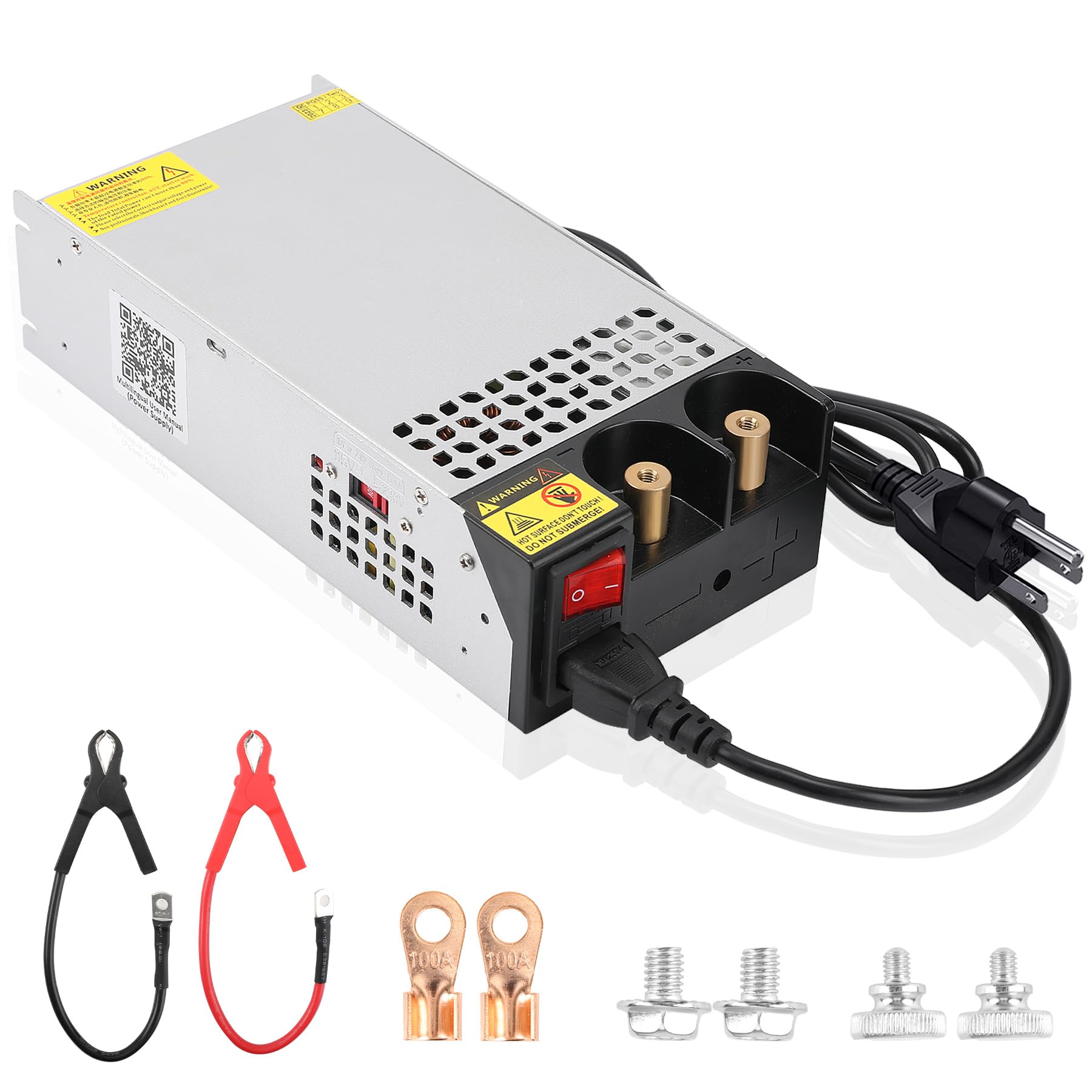 Photo 1 of VIXKPIRR DC 12V 100A 1200W Power Supply, 110V AC to 12V DC Converter Transformer Adapter 100amp 1200W Switching Power Supply for LED Strip Light CCTV Camera Security System Radio 3D Printer
