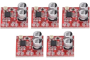 BONKZEBU 5Pcs Electret Microphone Amplifier Module Adjustable Gain LM386 20200x DC4V12V, LM386 Amplifier Module, Audio Board,