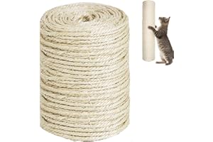 SONQUEEN Sisal Rope for Cat Scratcher Hemp Twine Rope for for Scratching Post Tree Replacement, Hemp Rope for Repairing, Recovering or DIY,4mm by164 Feet