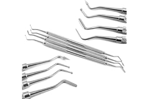 MEDSPO Professional Dental Probes Composite Filling Plugger | William Who | Explorer Root Pulp Canal Spreader Scaler | Mouth Mirror Tartar Remover | Instruments (Composite Regular Set of 4)
