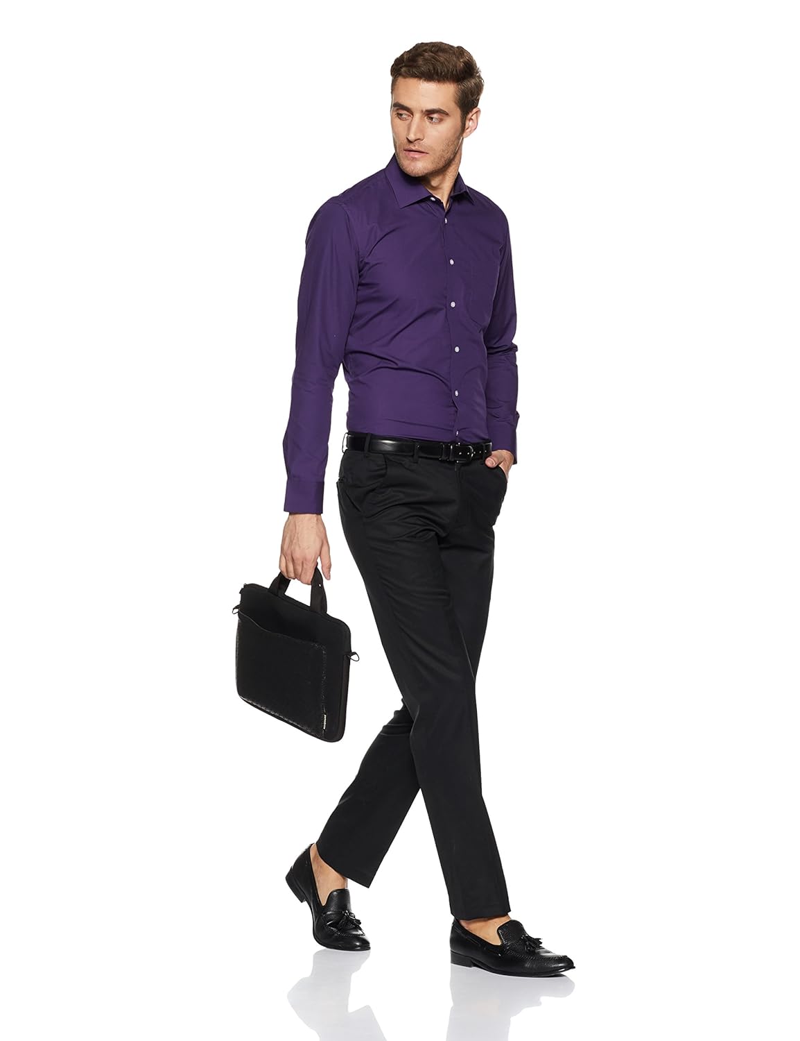 van heusen men's plain slim fit formal shirt