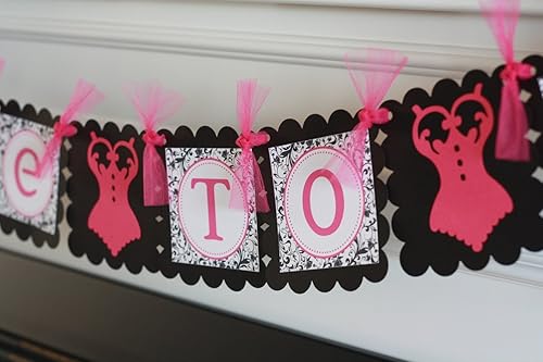 Amazon Com Hot Pink Black Scroll Print Lingerie Bridal Shower
