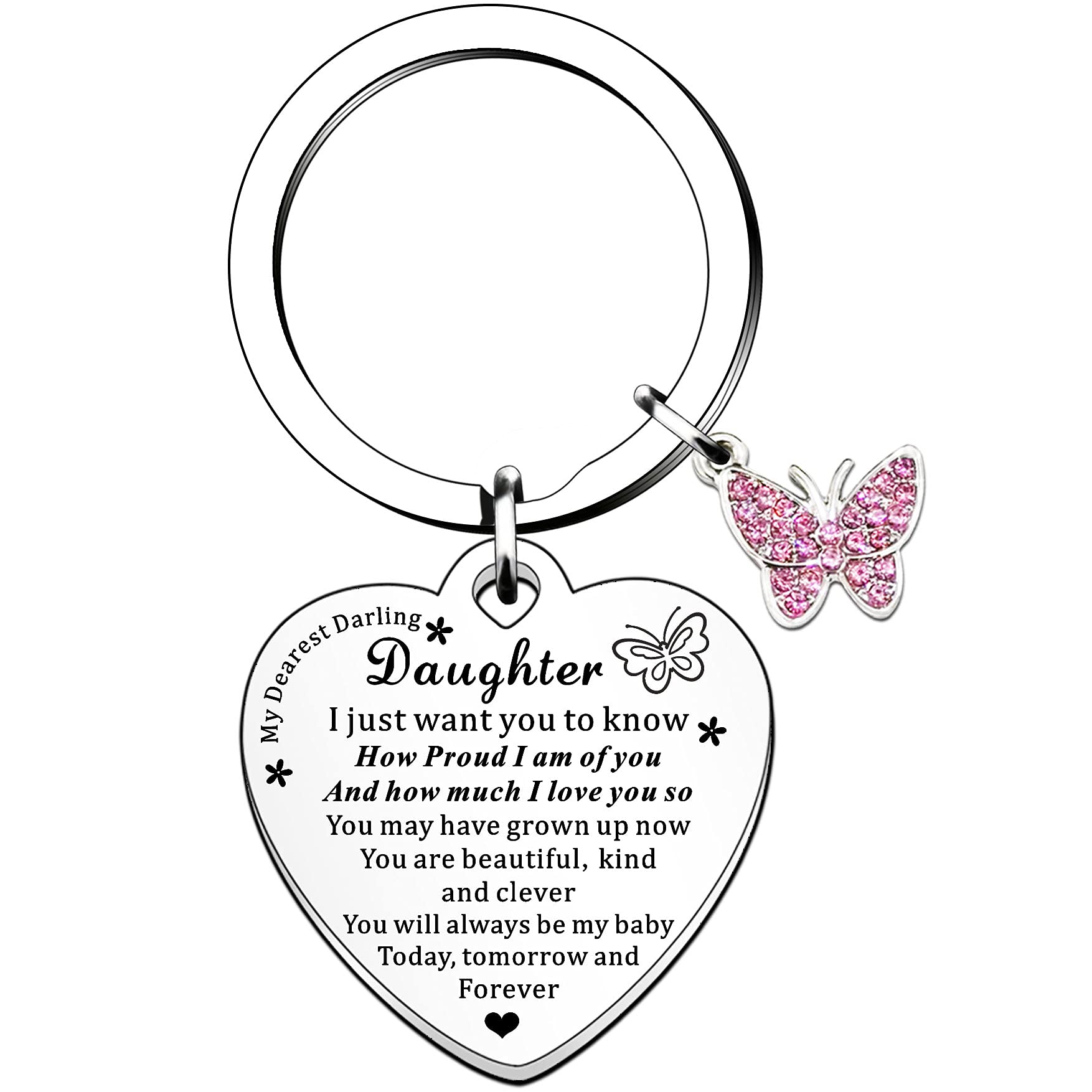HULALA Daughter Gifts From Mum Dad Daughter Keyring Key chain For Birthday Christmas Graduation Gifts