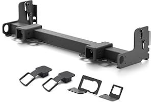 YZONA Front Mount Hitch Receiver, 2 Inch Square Receiver, Compatible with 2007-2018 Jeep Wrangler JK JKU Trailer Hitch Receiv