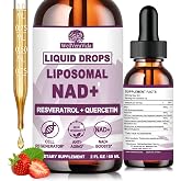 NAD+ Supplement for Women Men, Liquid Nad⁺ Plus Resveratrol,NMN Alternative | Liposomal Nicotinamide Riboside (NR) for Cellular Energy &amp; NAD+ Levels, Fast Absorption NAD Plus丨NON-GMO Sugar Free, 2Fl Oz