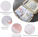 HCSSZ 24 Pcs Reusable Ziplock Bags 5 Sizes Travel Clothes Storage Waterproof view 3