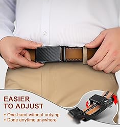KEMISANT Men Belt 2 Pack, Leather Ratchet Belt Easy