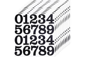 24 Sets 2 Inch 0-9 Self Adhesive Vinyl Number Stickers for File,Lockers,Mailbox,Classification,Organizer - 12 Sheets Black