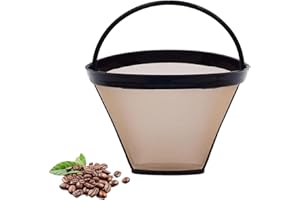 Reusable #4 Cone Coffee Filter Basket for Ninja and Cuisinart Coffee Makers and Accessories - 1 Pack Permanent Replacement fo
