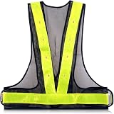 kwmobile LED Safety Vest High Visibility Waistcoat Traffic Outdoor Night view 3