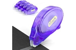 ATack Double Sided Tape Adhesive Runner Roller, 0.3-inch by 360-Inch, 4-Pack, Permanent Double-Sided Adhesive Tape Dispenser for Scrapbooking, Card Making and Crafts | Acid-Free and Archival-Safe