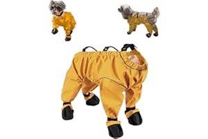 Waterproof Dog Rain Boots with Suspender, Outdoor Adjustable Dust-Proof Pants, Anti Dirt Dogs Sleeves, Anti-Slip Dog Shoes Pa
