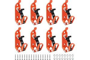 GANGBARU 8 Pcs Shovel Mount for Roof Rack Orang Metal Rubber Shovel Axe Bracket Holder Clamps with Screws Nuts Wall Mounting 