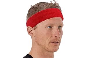 Tough Headwear Terry Cloth Running Headband - Sweat-Wicking Athletic Sweat Band - Court-Ready Basketball Accessories