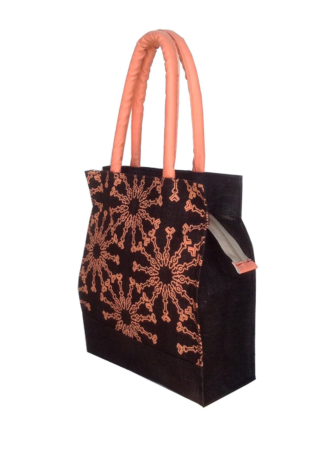 foonty daily use women jute lunch bag(black,5021)