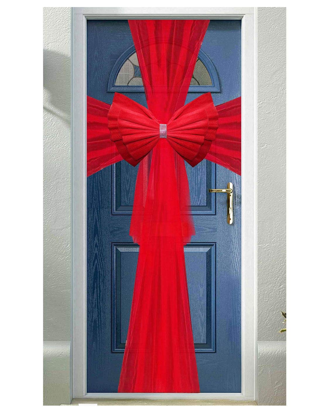 21Fashion Luxury Red And Baby Pink Door Bow Decorations Kit Fancy Christmas Party Supplies Accessories Red One Size