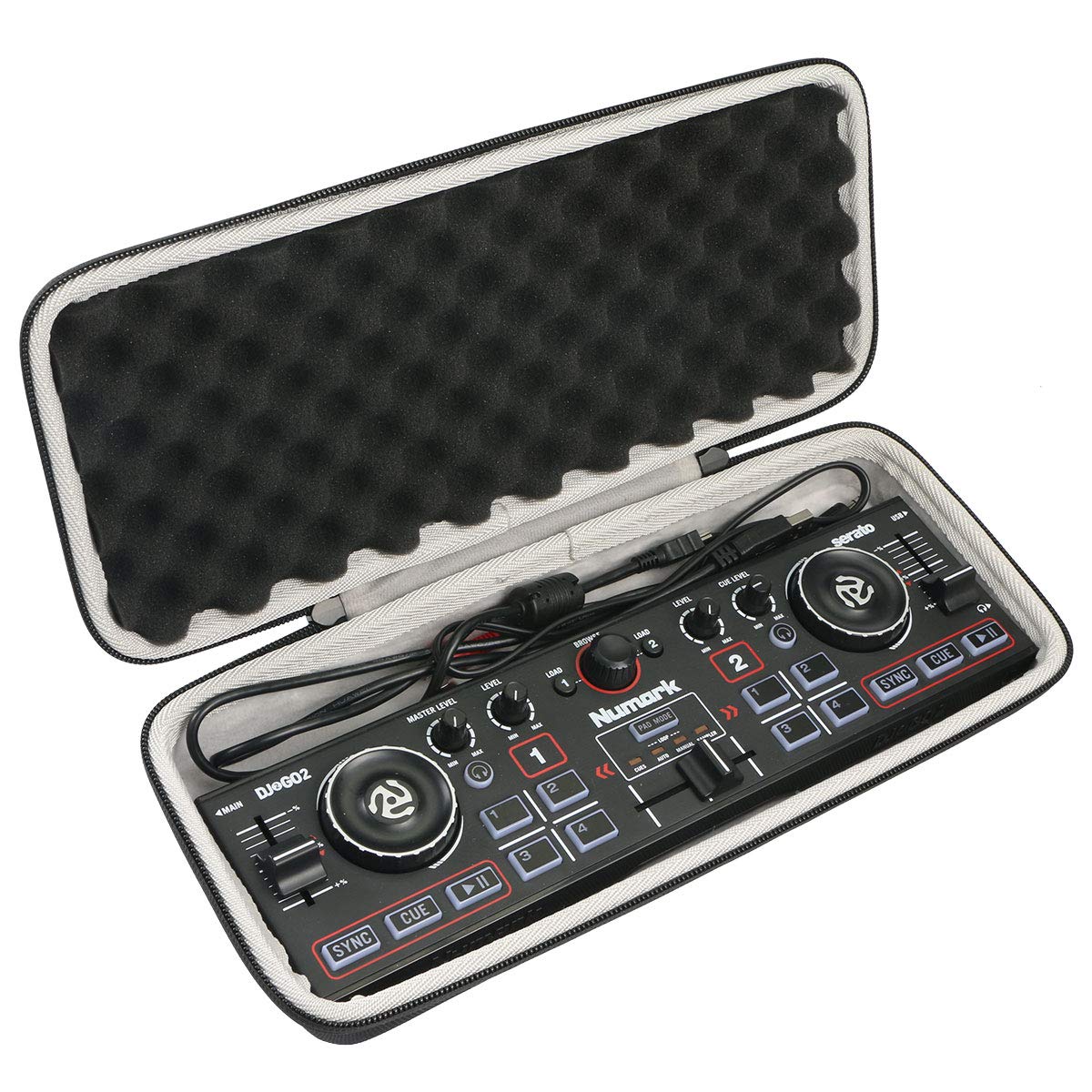 Khanka Hard Travel Case for Numark DJ2GO2 Touch/ DJ2GO2 Ultra-Portable Two-Channel DJ Controller.(Case Only)