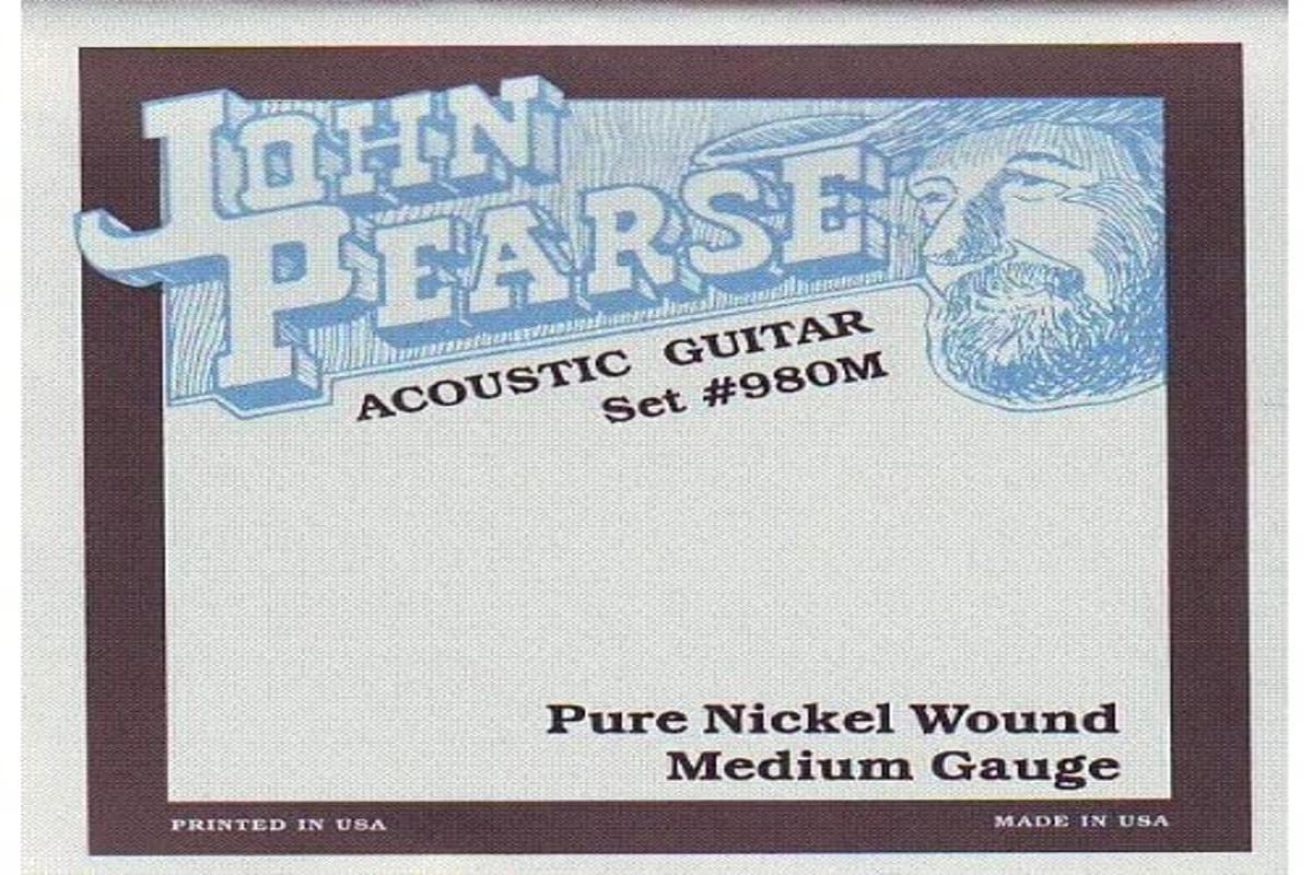 John Pearse Strings® 980M For Acoustic Guitar - Pure Nickel Wound - Medium Gauge 013/057
