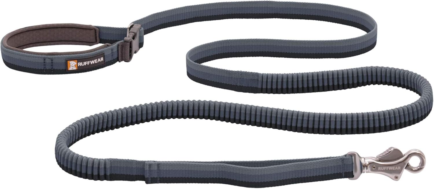 Ruffwear Roamer Leash, Stretch Extendable Dog Lead, Hand Held or Waist Worn, Granite Gray, 7.3-11ft, Granite Grey, Large