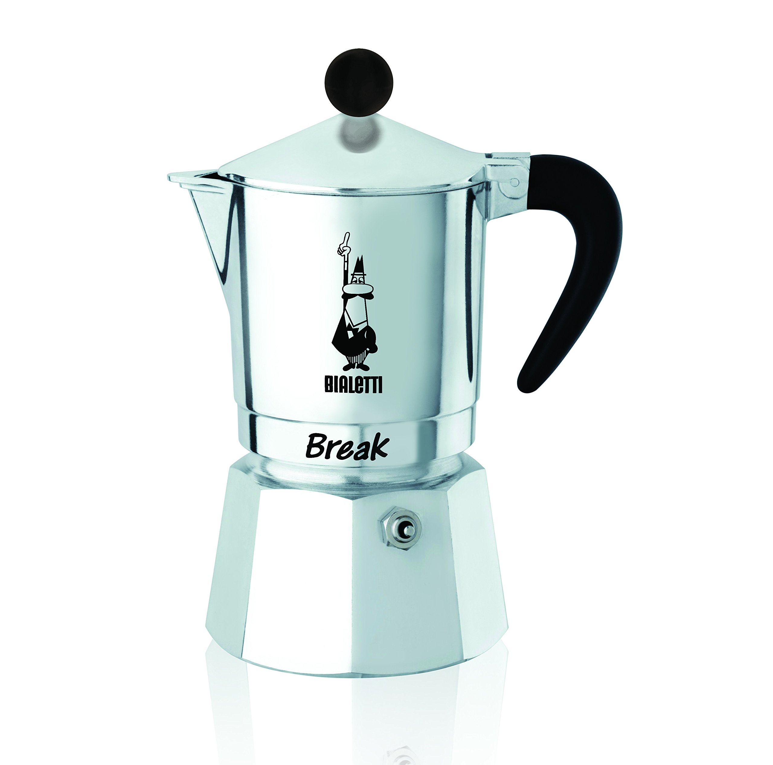 Bialetti Break Espresso Coffee Maker 1 Cup, Aluminium, Grey, 11 x 7 x 14 cm
