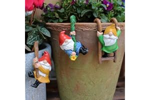 Honiweer 3 PCS Climbing Gnomes Tree Faces Decor Outdoor for Yard, Gnomes Statue, Outdoor Fairy Garden Resin Crafts, Flower Pot Landscape Dwarf, Micro Landscape Pendant Ornaments (3 PCS)