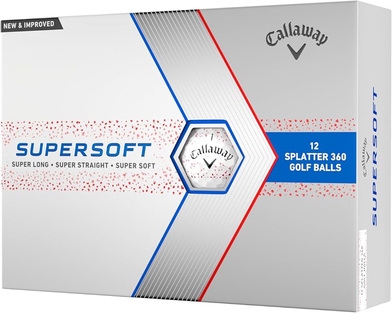 Callaway Supersoft Golf Ball 2023 Red Splatter Hybrid