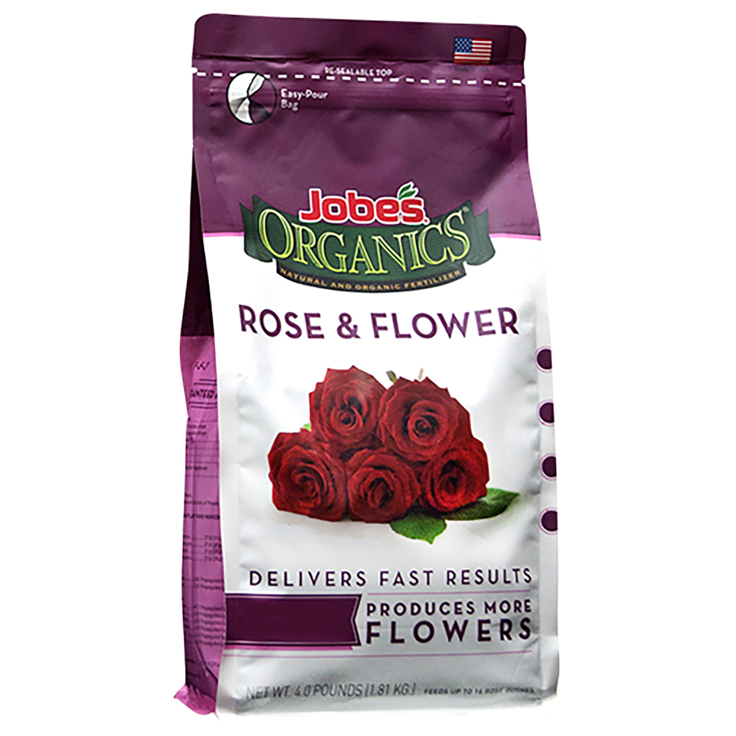 Photo 1 of Jobe's Organics Granular Rose Fertilizer, Organic Plant Fertilizer for Rose, Hydrangea, Hibiscus, Azalea, and Other Flowering Shrubs, 4 lbs Bag