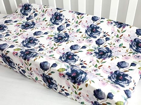 floral crib sheet and changing pad cover