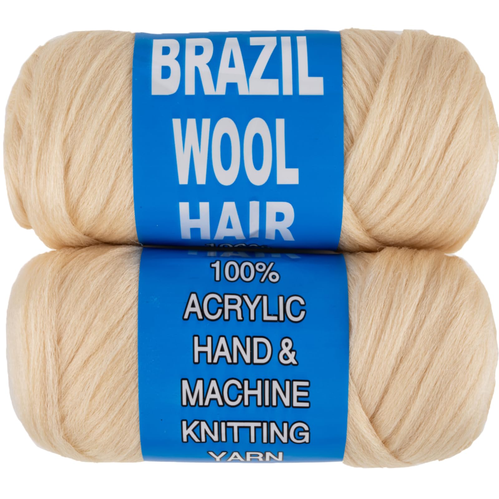 Photo 1 of RuiYok 2 Pcs Blonde Brazilian Wool Hair for Braids Acrylic Hand Knitting Wool Hair for Senegalese Twisting Crochet Braids Jumbo Braids Faux Locs Crochet Braiding Hair Extensions #613