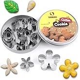 SurgeHai Small Flower & Leaf Shaped Cutters Set, Cookie Fondant Cutters, Cake Decorating Kits, Mini Cookie Cutters Set of 12