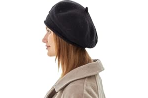 FENELY Beret Hat for Women, French Style Beanie Winter Fashion Warm Wool Lining Knit Cap
