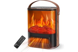 Electric Space Heater, 1500W Electric Fireplace Heater with Thermostat and Remote Control, Energy Efficient Space Heaters for