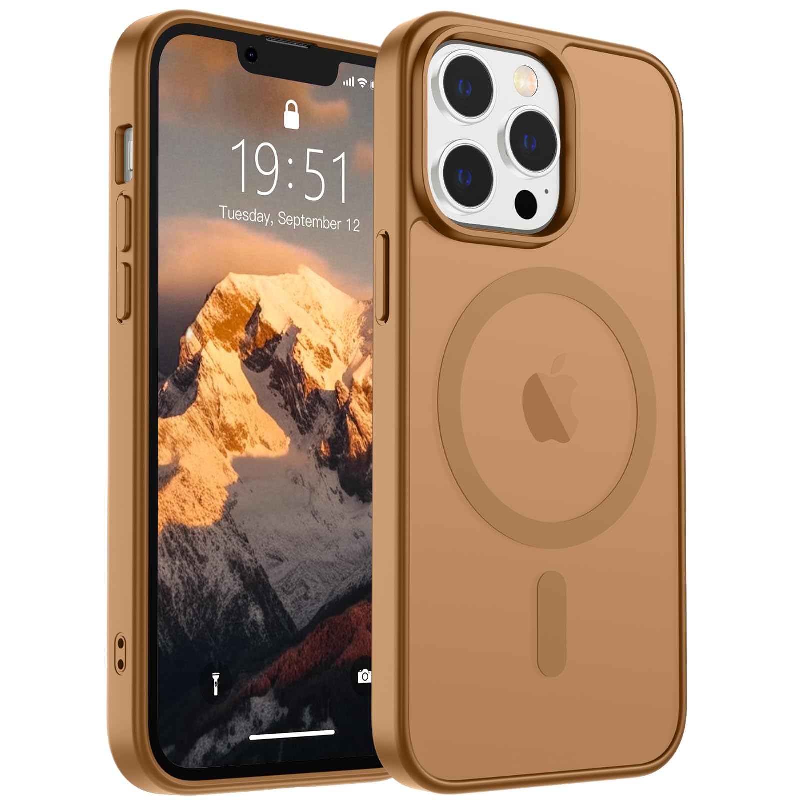 Photo 1 of *USED** SUPFINE Magnetic for iPhone 13 Pro Max Case (Compatible with MagSafe) (Military Grade Drop Protection) Slim Translucent Matte Shockproof with Anti-Fingerprint Phone Case,Brown
