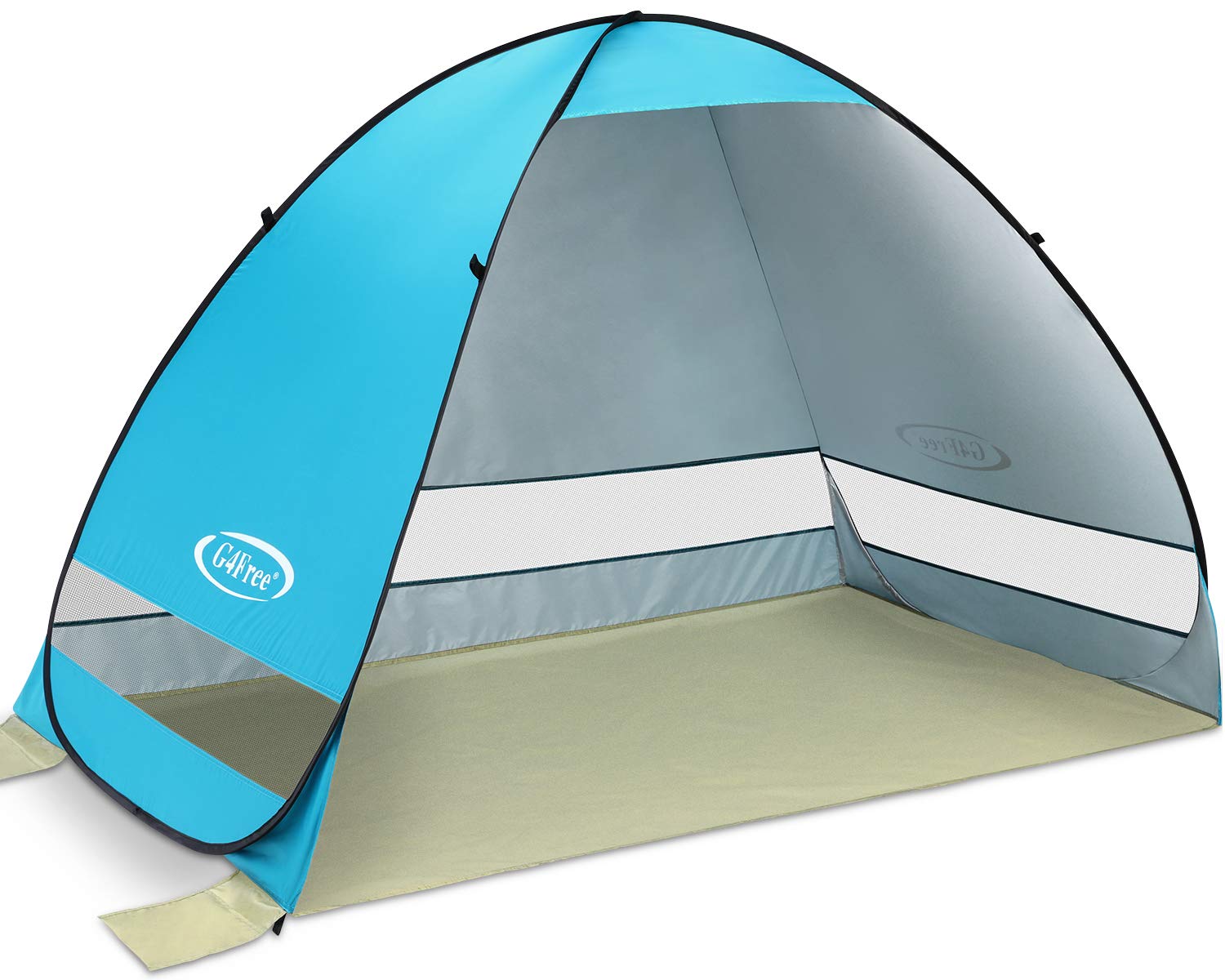 G4Free Large Pop up Beach Tent Automatic Sun Shelter Outdoor Cabana Sun Umbrella 3-4 Person Fishing Anti UV Sun Shelter Tents Instant Portable