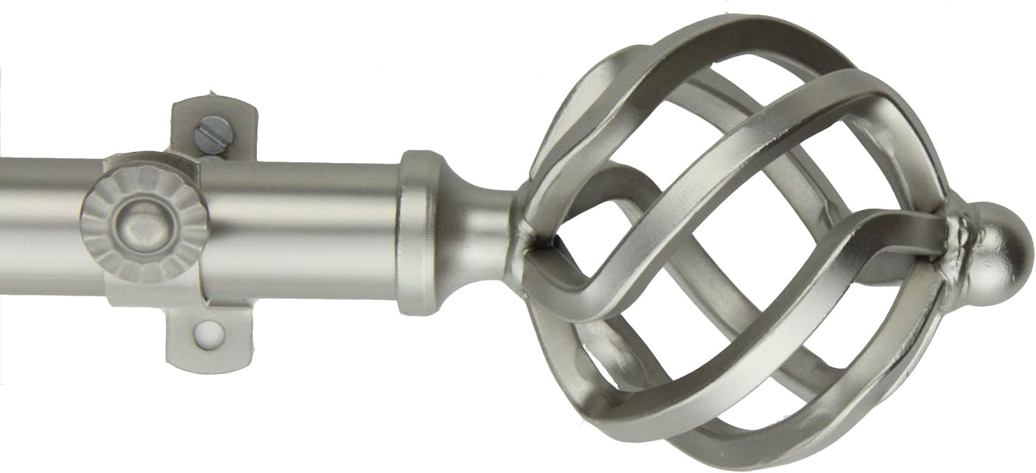 Modern Twist Curtain Rod and Hardware Set Size: 66" - 120" W, Finish: Satin Nickel: Home & Kitchen