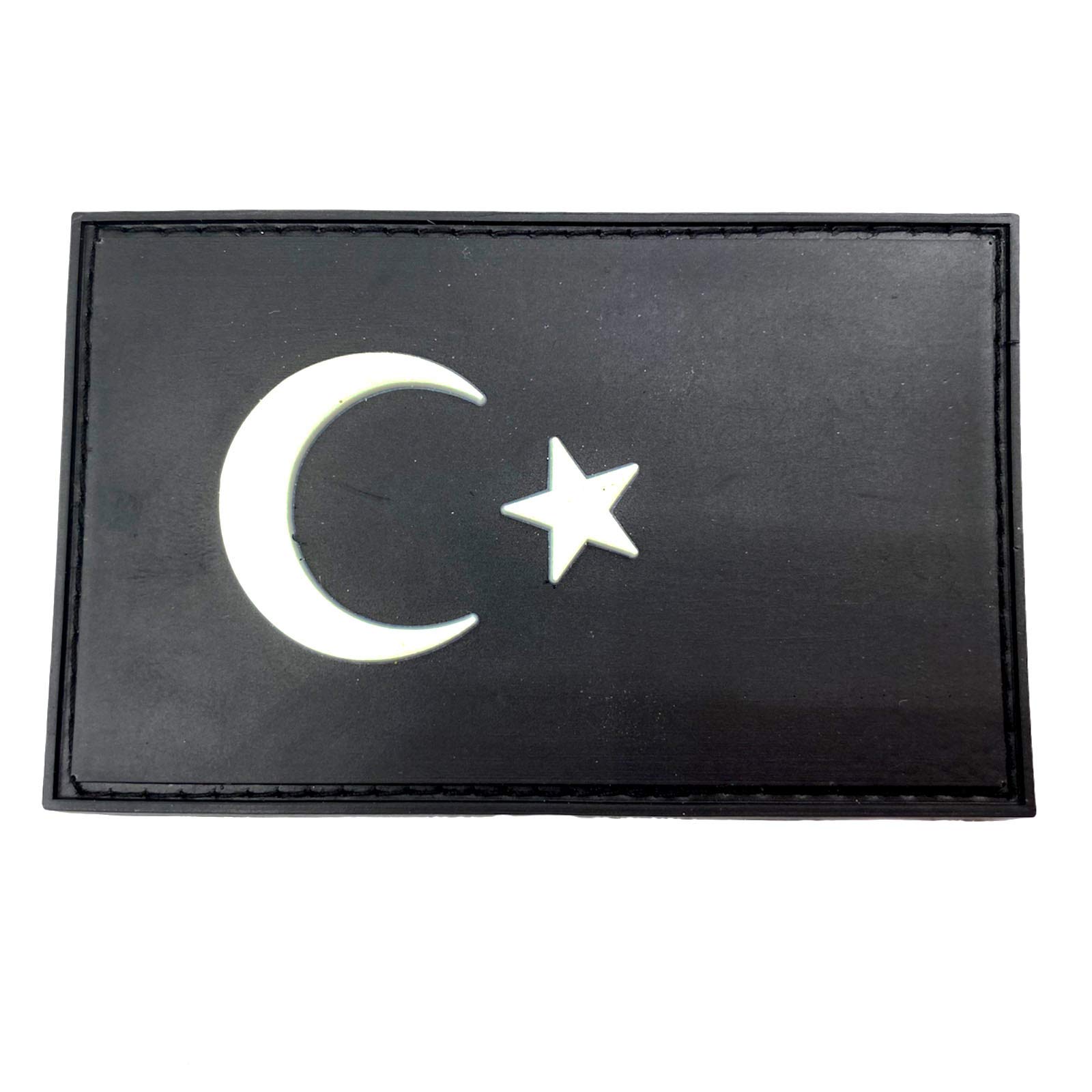 Turkey Turkish Flag Glow in the Dark Airsoft PVC Morale Cosplay Fan Patch (Black)