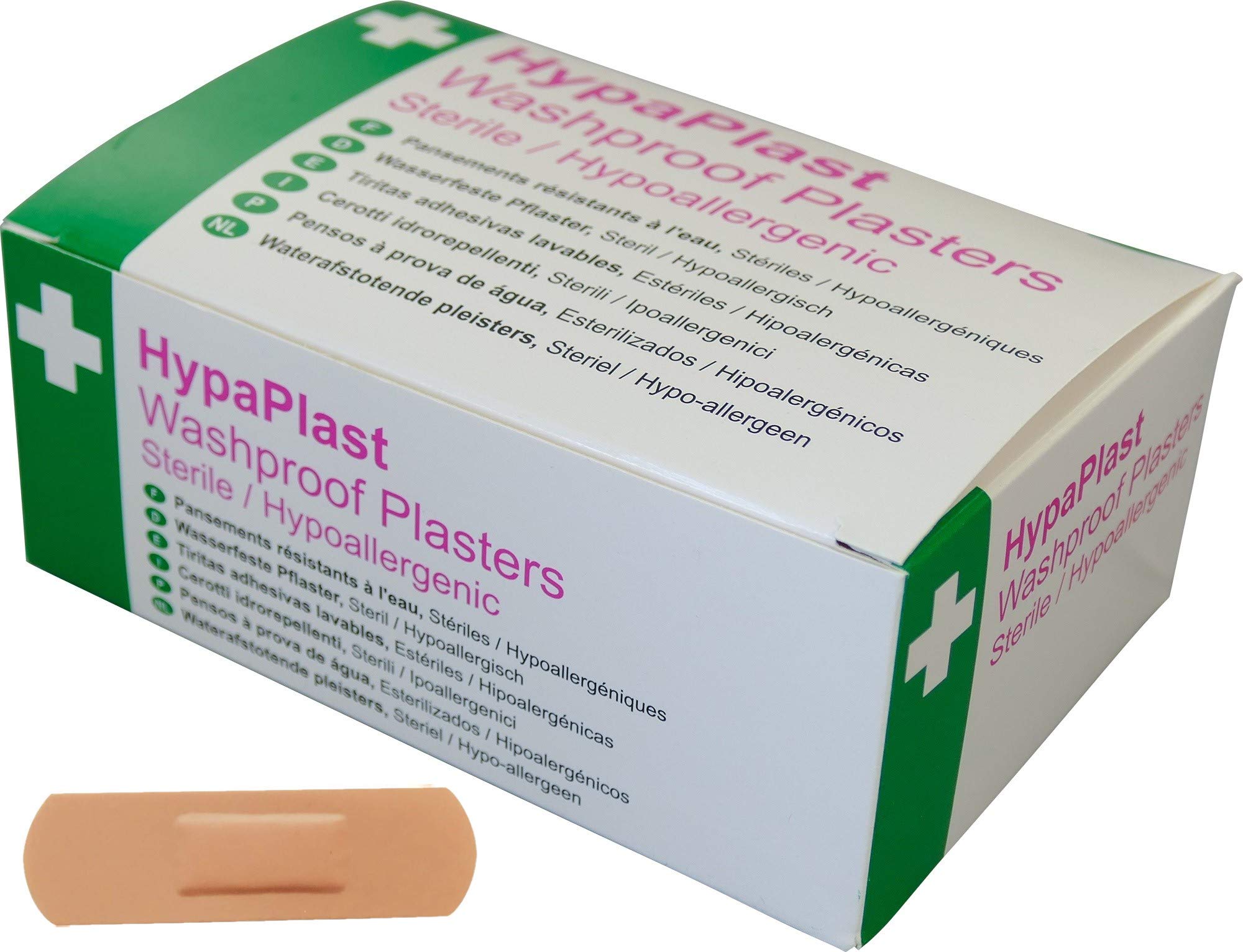 Safety First Aid Group HypaPlast Pink Washproof Plasters, 7.2 x 2.5 cm (Pack of 100)