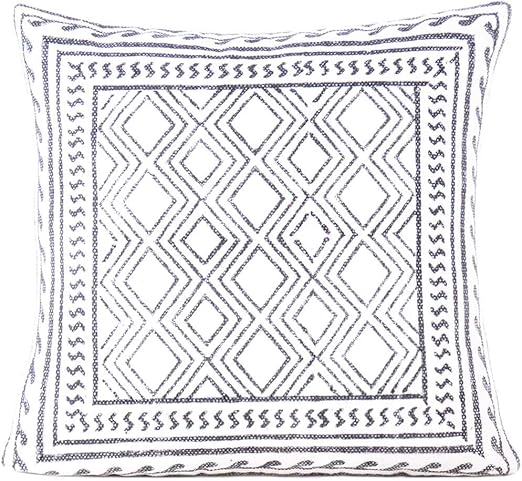 Amazon Com Eyes Of India 20 White Black Decorative Pillow