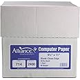 Alliance Continuous Computer Paper, 9.5 x 11, Blank Clean Perforated Edge 1-Part, 92 Bright, 20 lb, Made In The USA… (2,400 Sheets)
