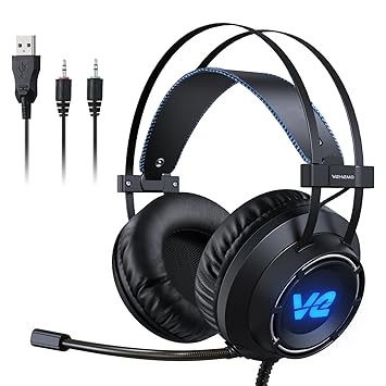 Vehemo Cascos Gaming Auriculares Profesionales Headset para PS4 PC ...