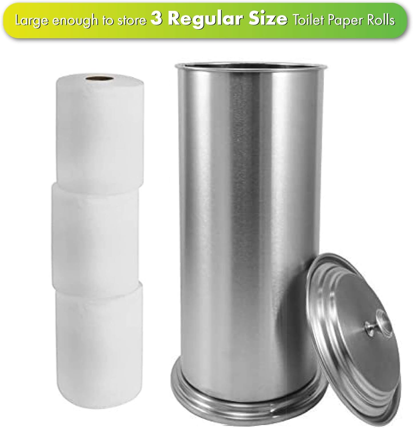 LDR Industries 164 6456BN Free Standing Toilet Paper Holder Canister, Brushed Nickel: Home Improvement