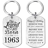 Yobent 63rd Birthday Gifts for Men 1963, Happy 63rd Birthday Keychain, 63 Year Old Birthday Gifts for Women, The Legend was Born in 1963