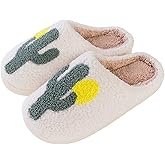 Tellrain Women Slippers Cute Pattern Strawberry Slippers Warm Soft Bedroom Shoes Fuzzy Closed Toe Sandals Non Slip House Bedroom Slippers