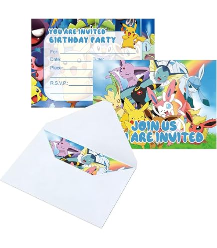 pokemon invitation card Amazon.com : Pokemon Vintage Party Invitations (8 Cards + 8 Envelopes, 2000  Edition) – Official Licensed Collectible, Includes Name Tag : Home & Kitchen
